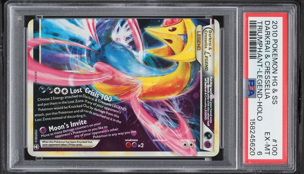 2010 Pokemon HeartGold & SoulSilver Triumphant Holo Darkrai & Cresselia Legend #100