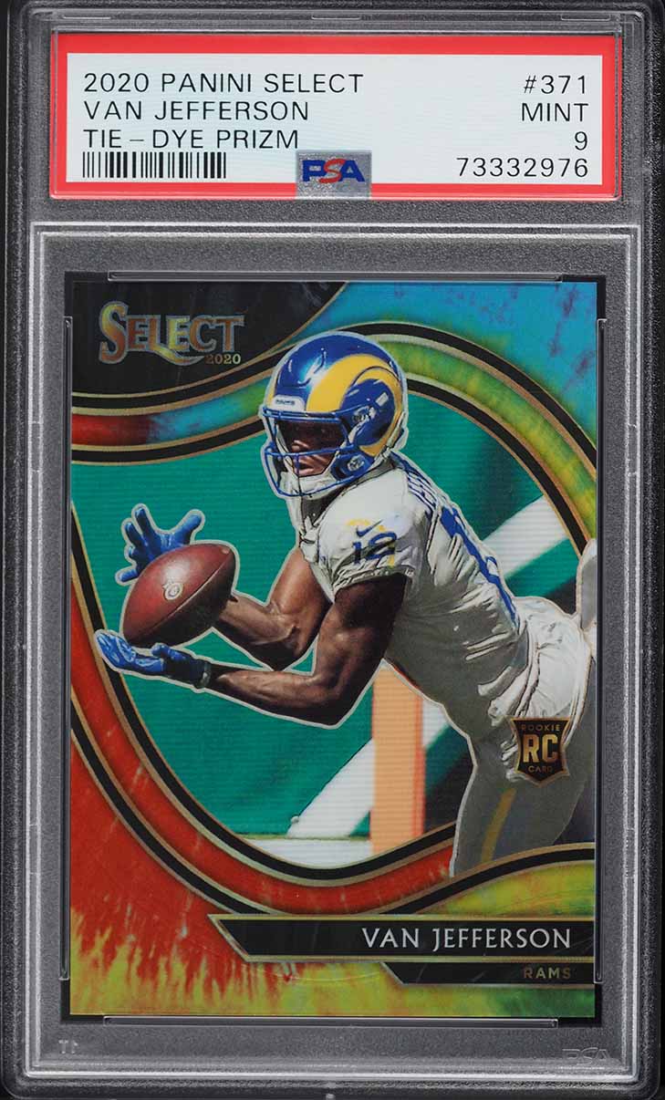 2020 Select Field Level Tie-Dye Prizm Van Jefferson ROOKIE /25 #371 PSA 9 MINT