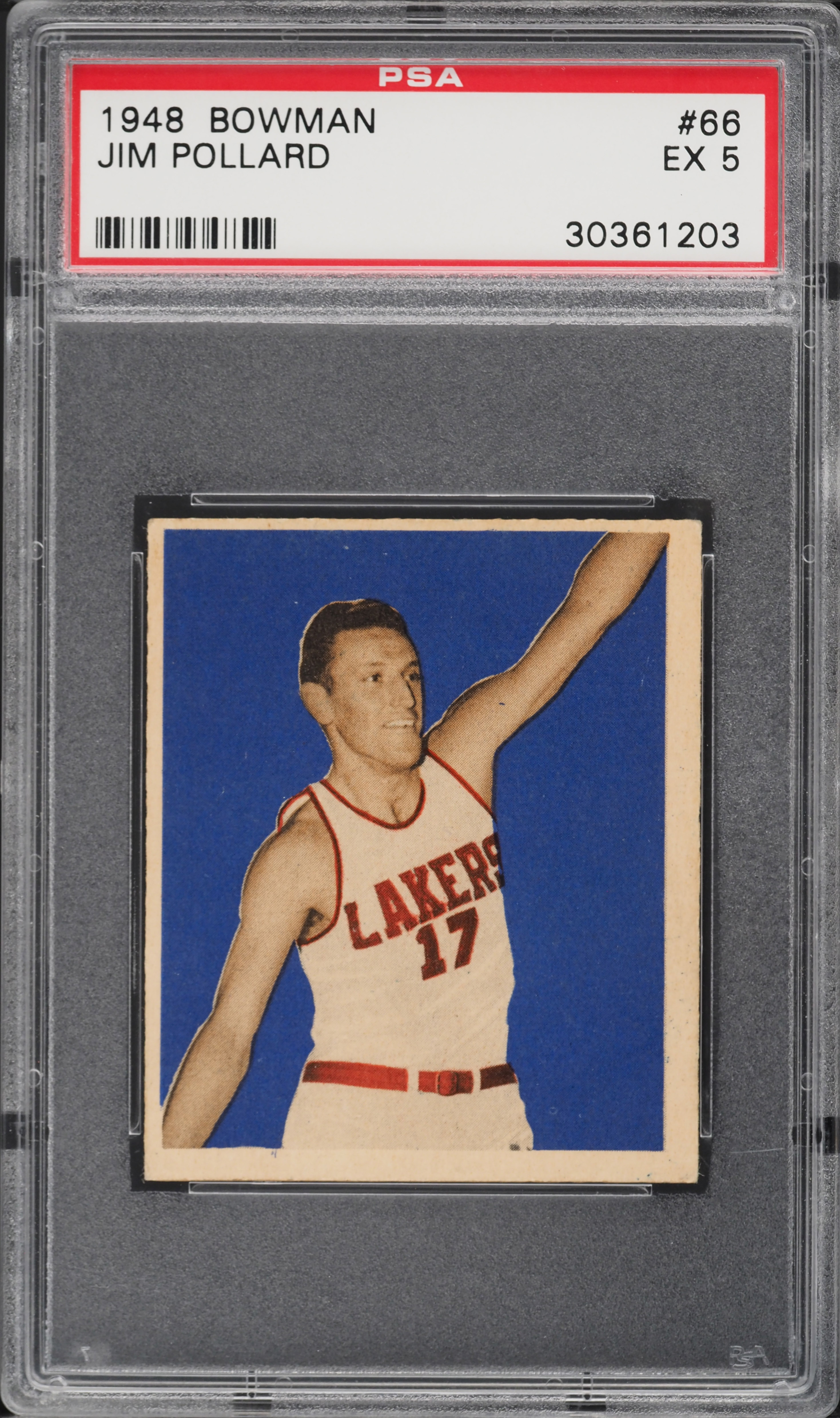 1948 Bowman Basketball Jim Pollard ROOKIE #66 PSA 5 EX