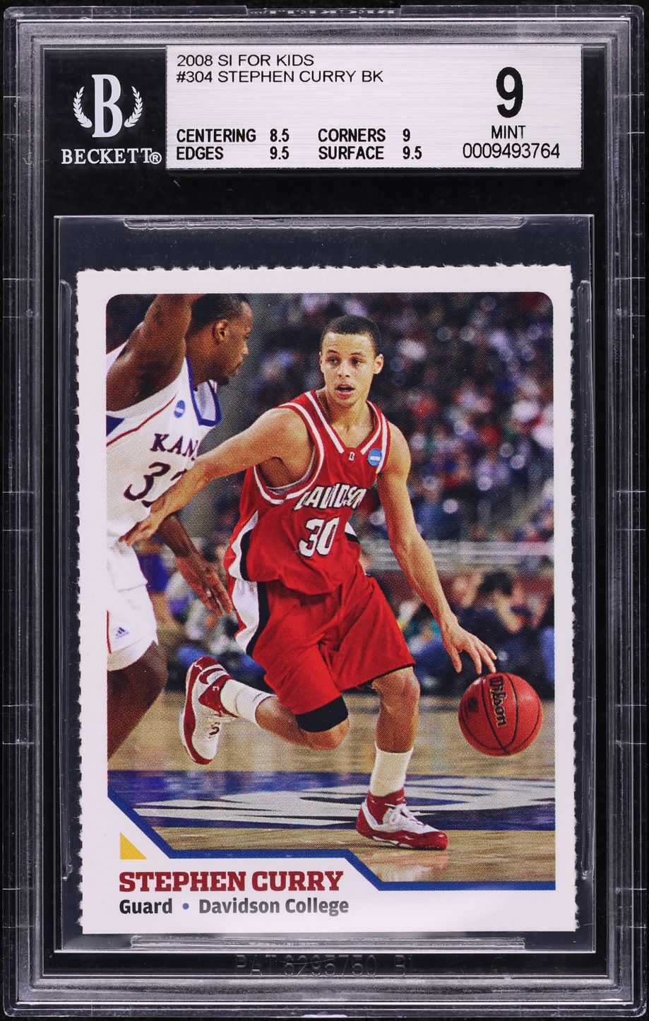 2008 Sports Illustrated For Kids Stephen Curry ROOKIE #304 BGS 9 MINT