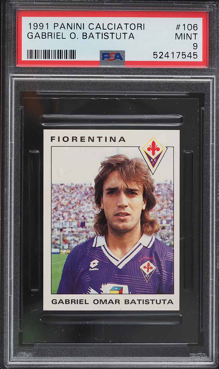 1991 Panini Calciatori Soccer Gabriel Batistuta ROOKIE #106 PSA 9 MINT