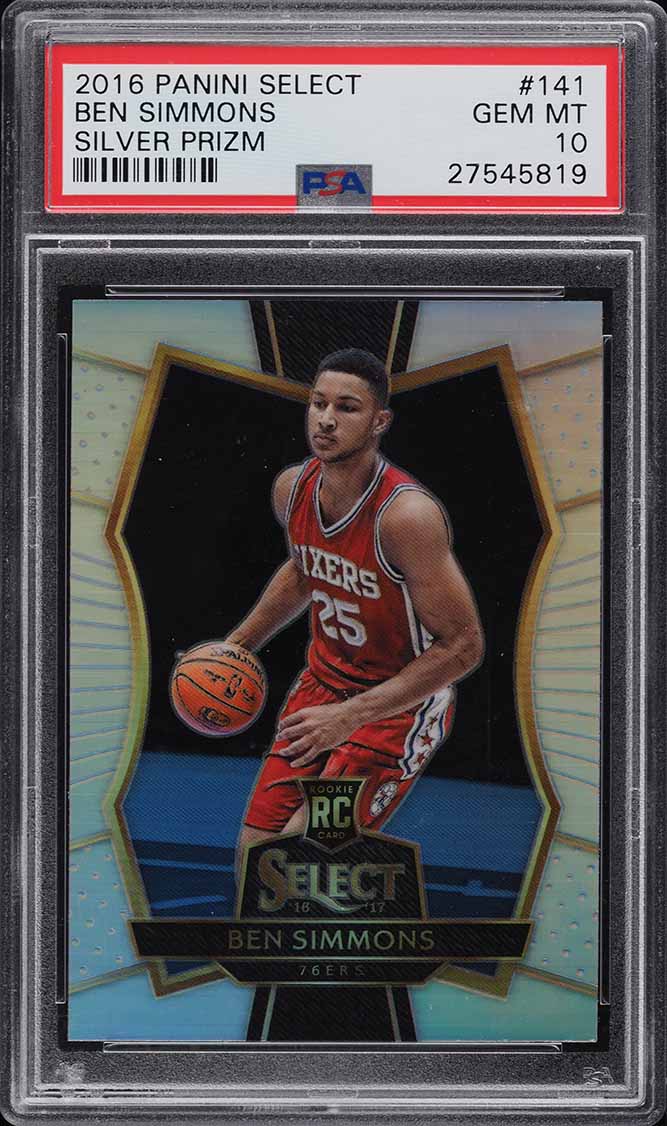 2016 Select Premier Level Silver Prizm Ben Simmons ROOKIE #141 PSA 10 GEM