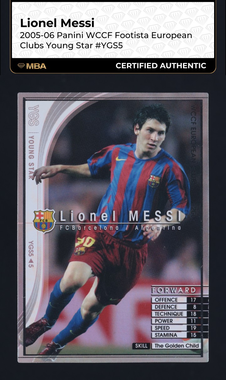 Lionel Messi 2005 Panini WCCF European Clubs #YGS5 Young Stars