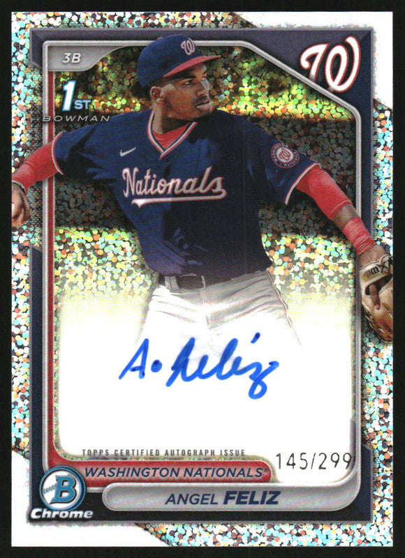 2024 Bowman Chrome Autographs Speckle Refractor #CPA-AF Angel Feliz RC Auto /299