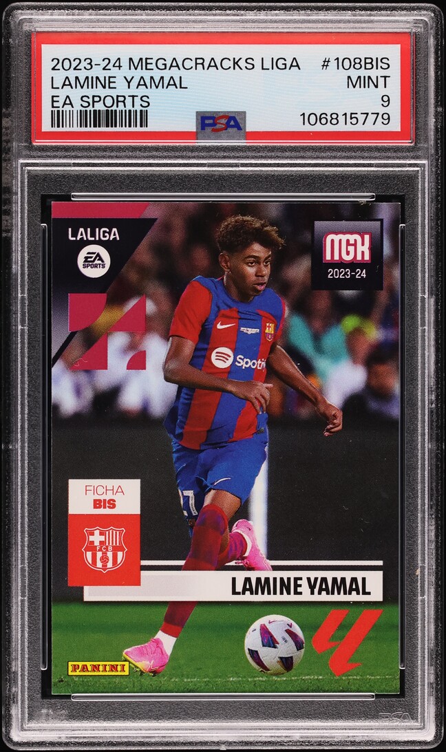 2023 Panini Megacracks La Liga EA Sports Lamine Yamal ROOKIE #108BIS PSA 9 MINT