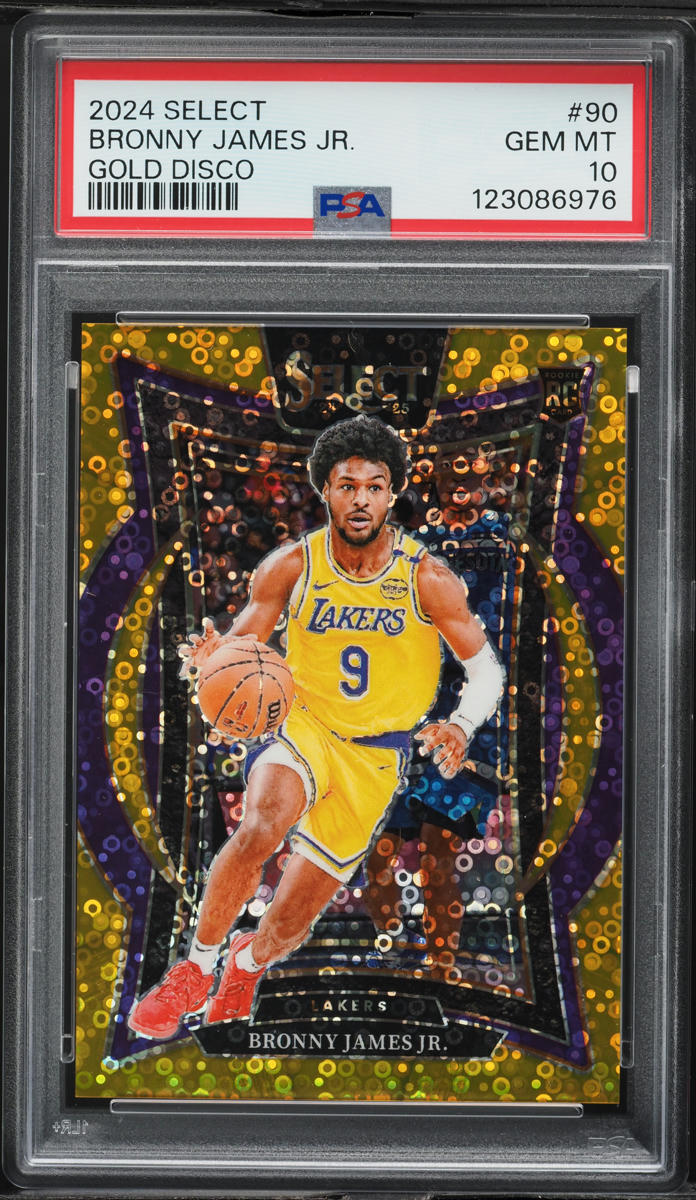 2024 Select Gold Disco Bronny James Jr. ROOKIE /10 #90 PSA 10 GEM MINT
