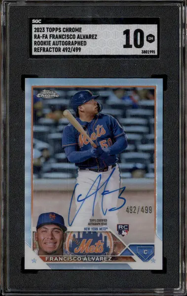 2023 Topps Chrome Rookie Auto Refractor #RA-FA Francisco Alvarez RC /499 SGC 10