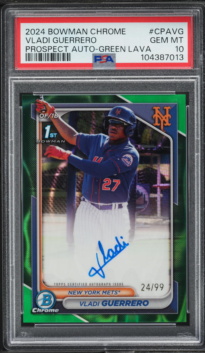 2024 Bowman Chrome Prospect Green Lava Vladi Guerrero AUTO /99 #CPAVG PSA 10 GEM