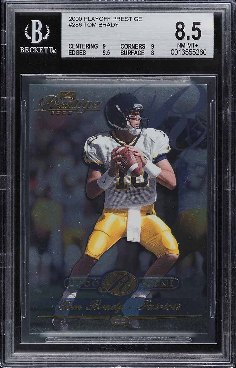 2000 Playoff Prestige Tom Brady ROOKIE /2500 #286 BGS 8.5 NM-MT+