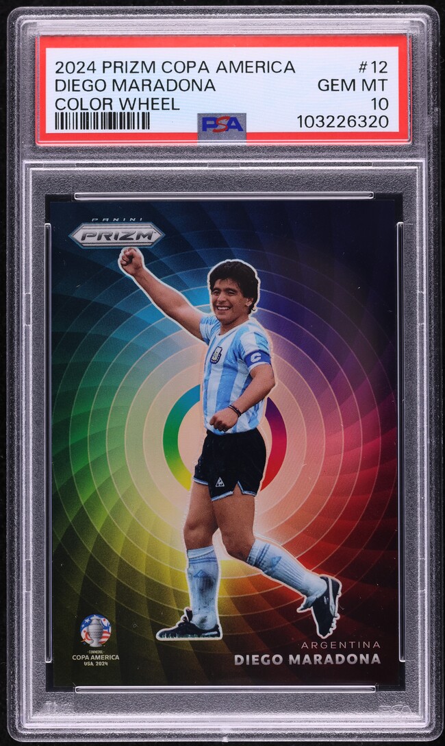 2024 Panini Prizm Copa America Color Wheel Diego Maradona #12 PSA 10 GEM MINT