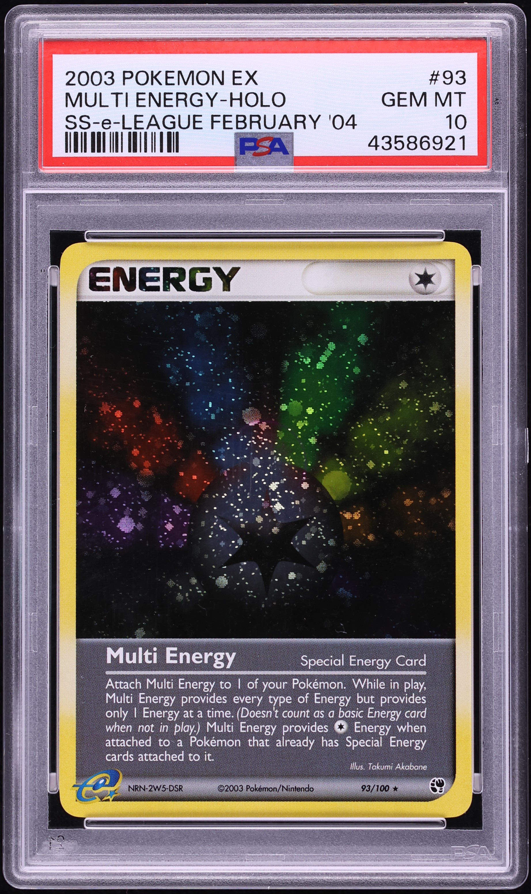 2003 Pokemon Ex Sandstorm League February '04 Holo Multi Energy #93 PSA 10 GEM MINT