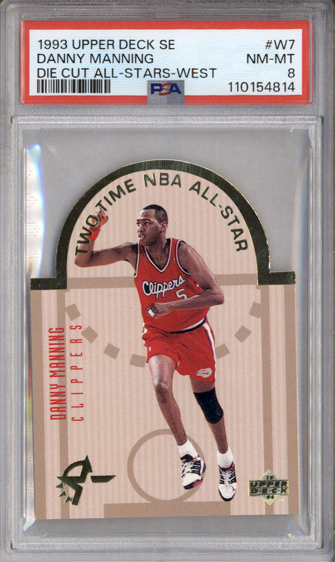 1993 Upper Deck SE Die Cut All-Stars West #W7 Danny Manning PSA 8
