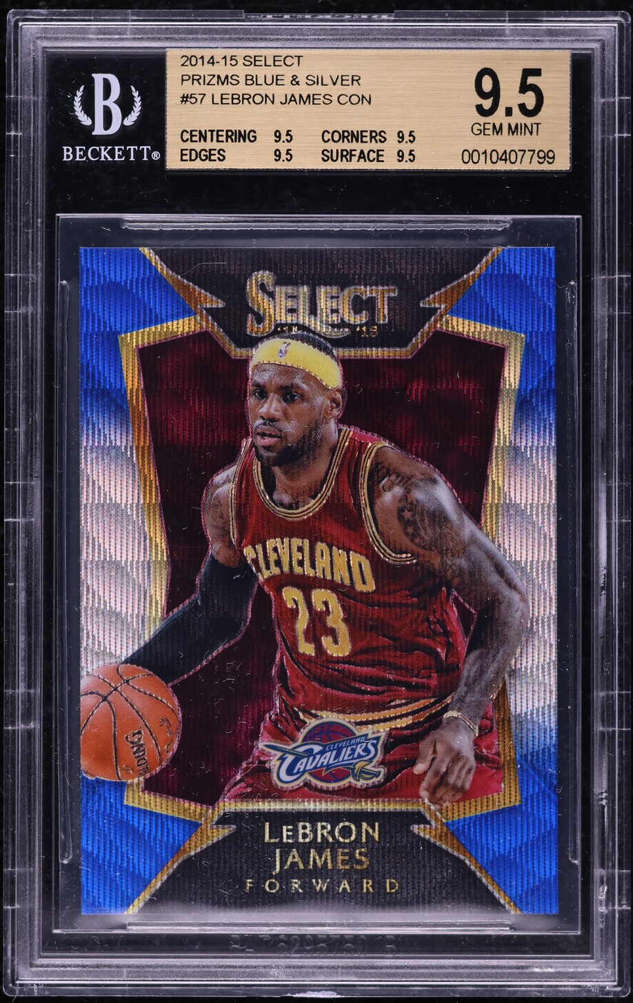 2014 Select Concourse Blue & Silver Prizm LeBron James #57 BGS 9.5 GEM MINT