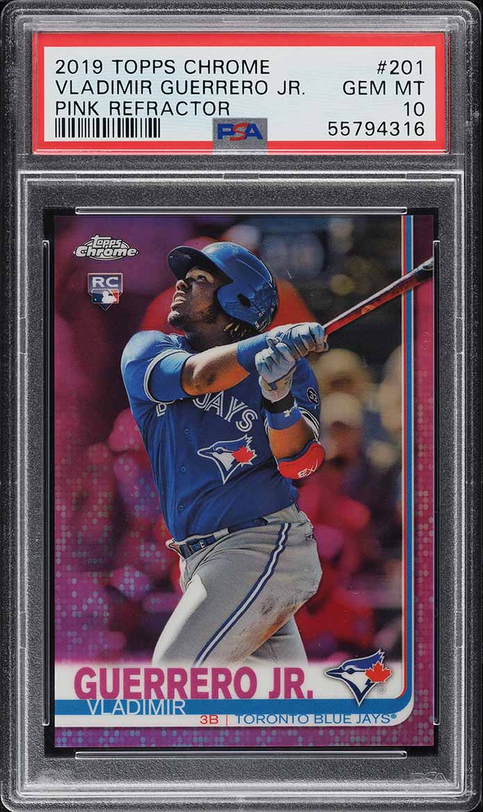 2019 Topps Chrome Pink Refractor Vladimir Guerrero Jr. ROOKIE #201 PSA 10 GEM