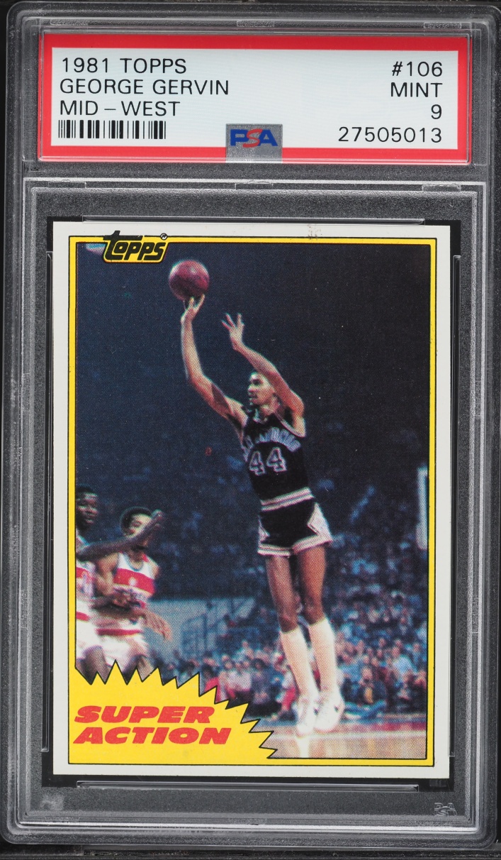 1981 Topps Basketball George Gervin MID-WEST #106 PSA 9 MINT