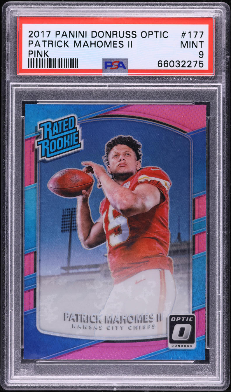 2017 Donruss Optic Pink Patrick Mahomes II ROOKIE #177 PSA 9 MINT