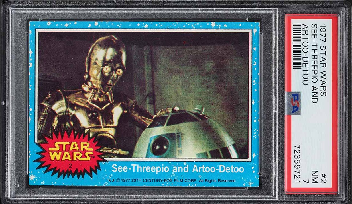 1977 Topps Star Wars See-Threepio & Artoo-Detoo #2 PSA 7 NRMT