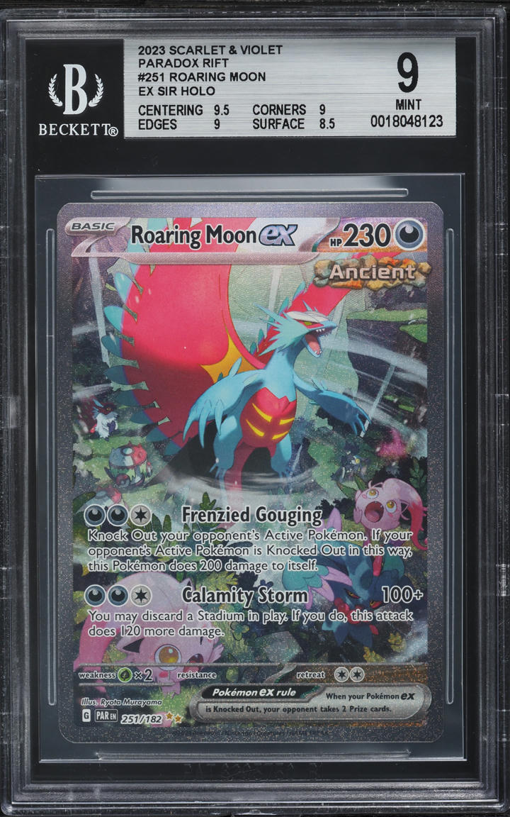 2023 Pokemon Scarlet & Violet Paradox Rift AR Roaring Moon ex #251 BGS 9 MINT