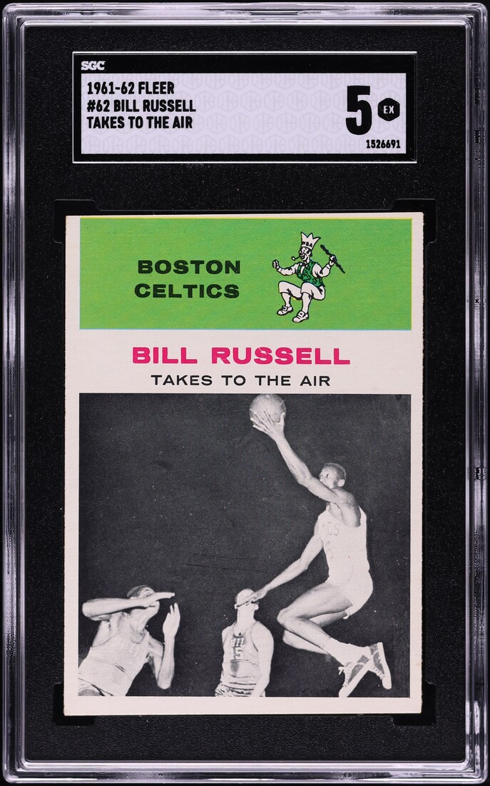 1961 Fleer Basketball Bill Russell IN ACTION #62 SGC 5 EX