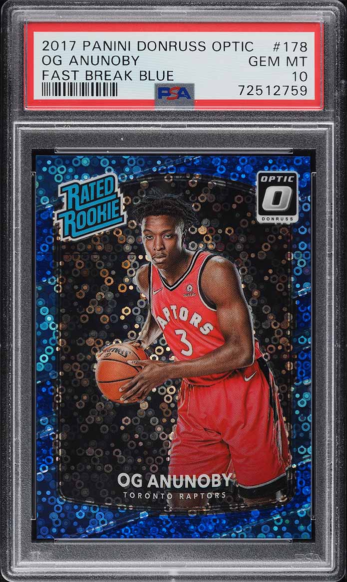2017 Donruss Optic Fast Break Blue OG Anunoby ROOKIE /50 #178 PSA 10 GEM MINT