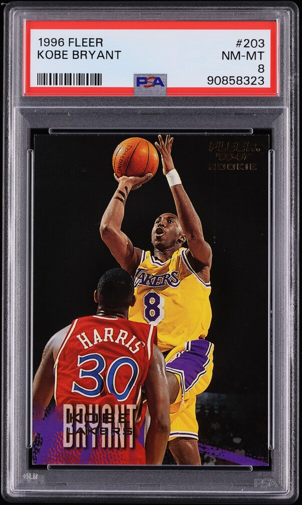 1996 Fleer Basketball Kobe Bryant ROOKIE #203 PSA 8 NM-MT