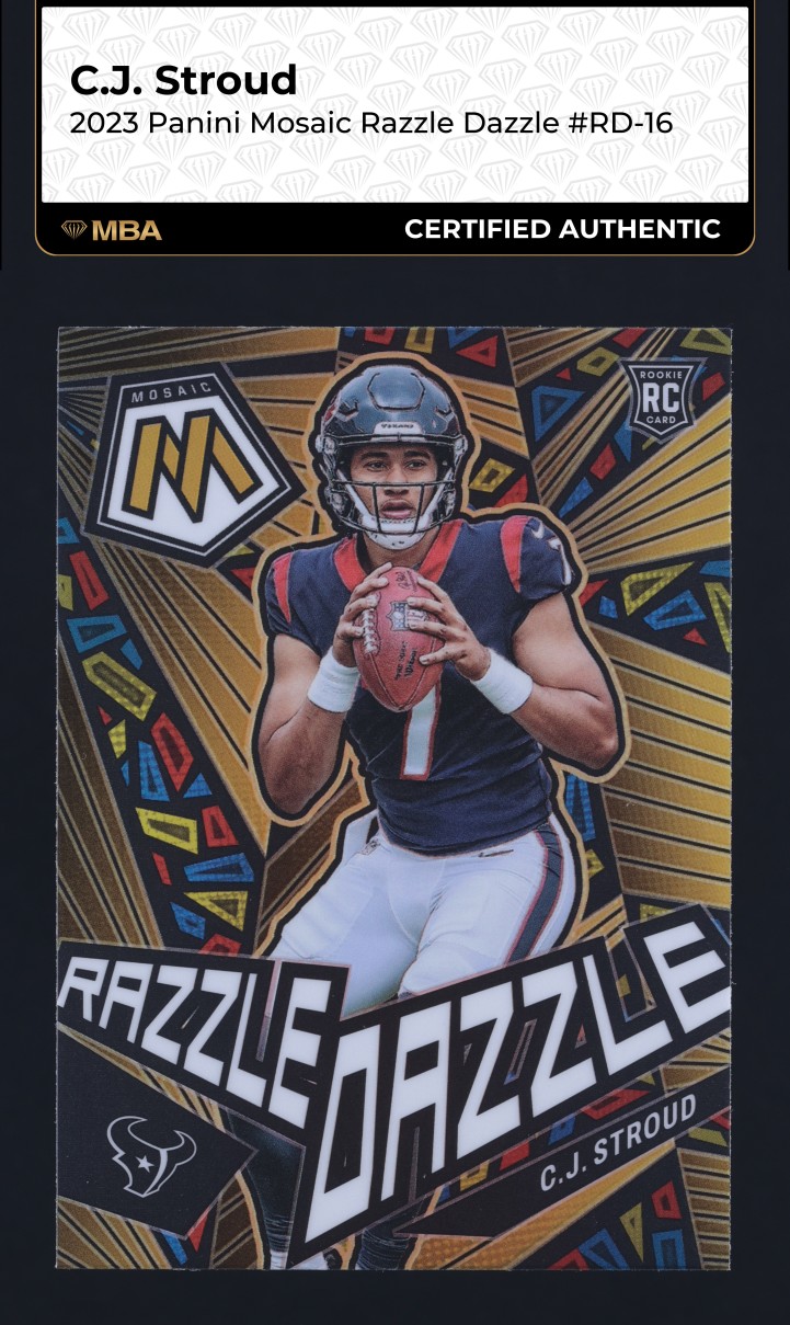 2023 Panini Mosaic Razzle Dazzle C.J. Stroud ROOKIE #RD-16 MBA AUTH