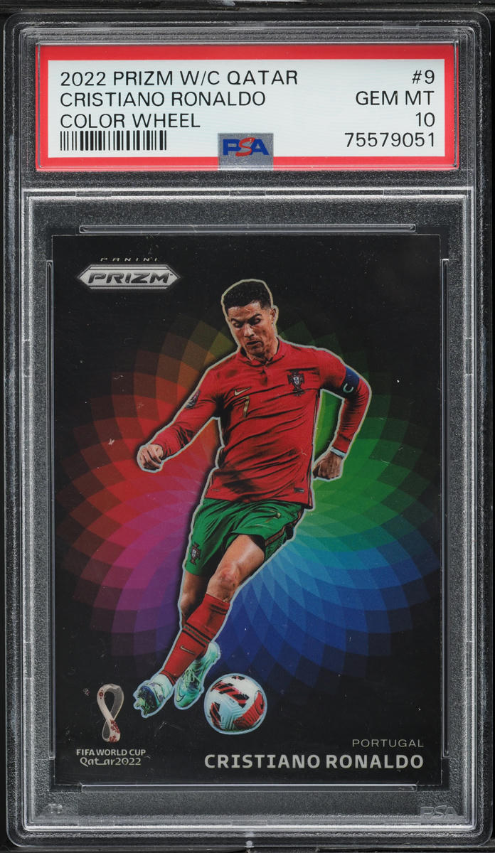 2022 Panini Prizm World Cup Qatar Color Wheel Cristiano Ronaldo #9 PSA 10 GEM