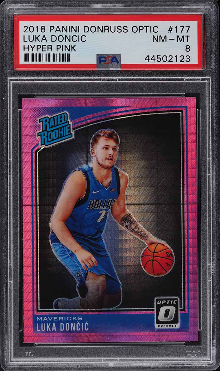 2018 Donruss Optic Hyper Pink Luka Doncic ROOKIE #177 PSA 8 NM-MT