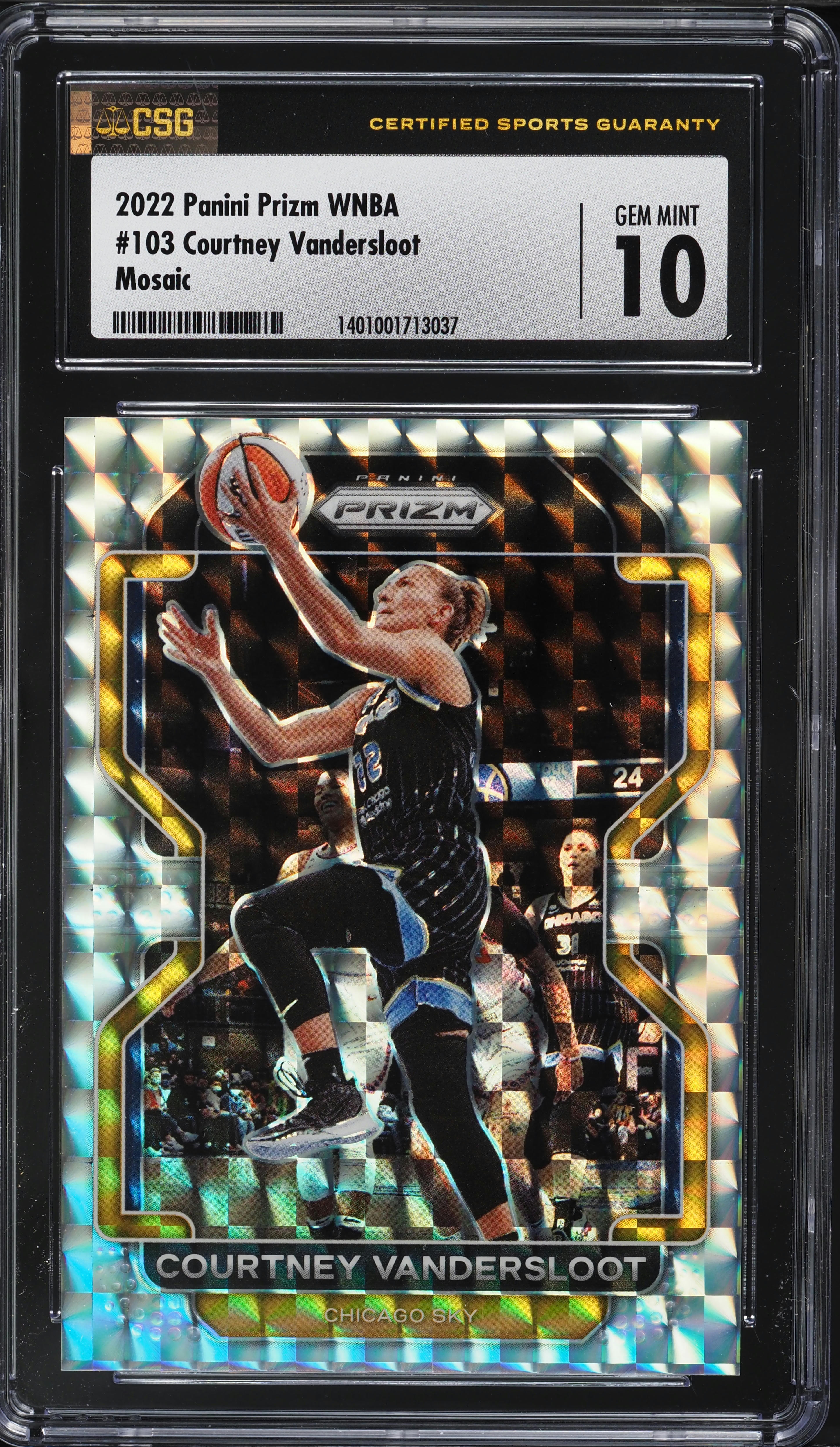 2022 Panini Prizm WNBA Mosaic Courtney Vandersloot 3/3 #103 CSG 10 GEM MINT