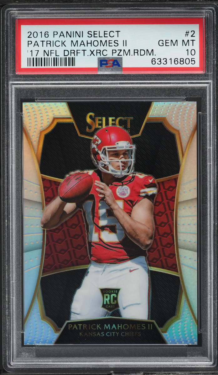 2016 Select '17 XRC Silver Prizm Patrick Mahomes II ROOKIE #2 PSA 10 GEM MINT
