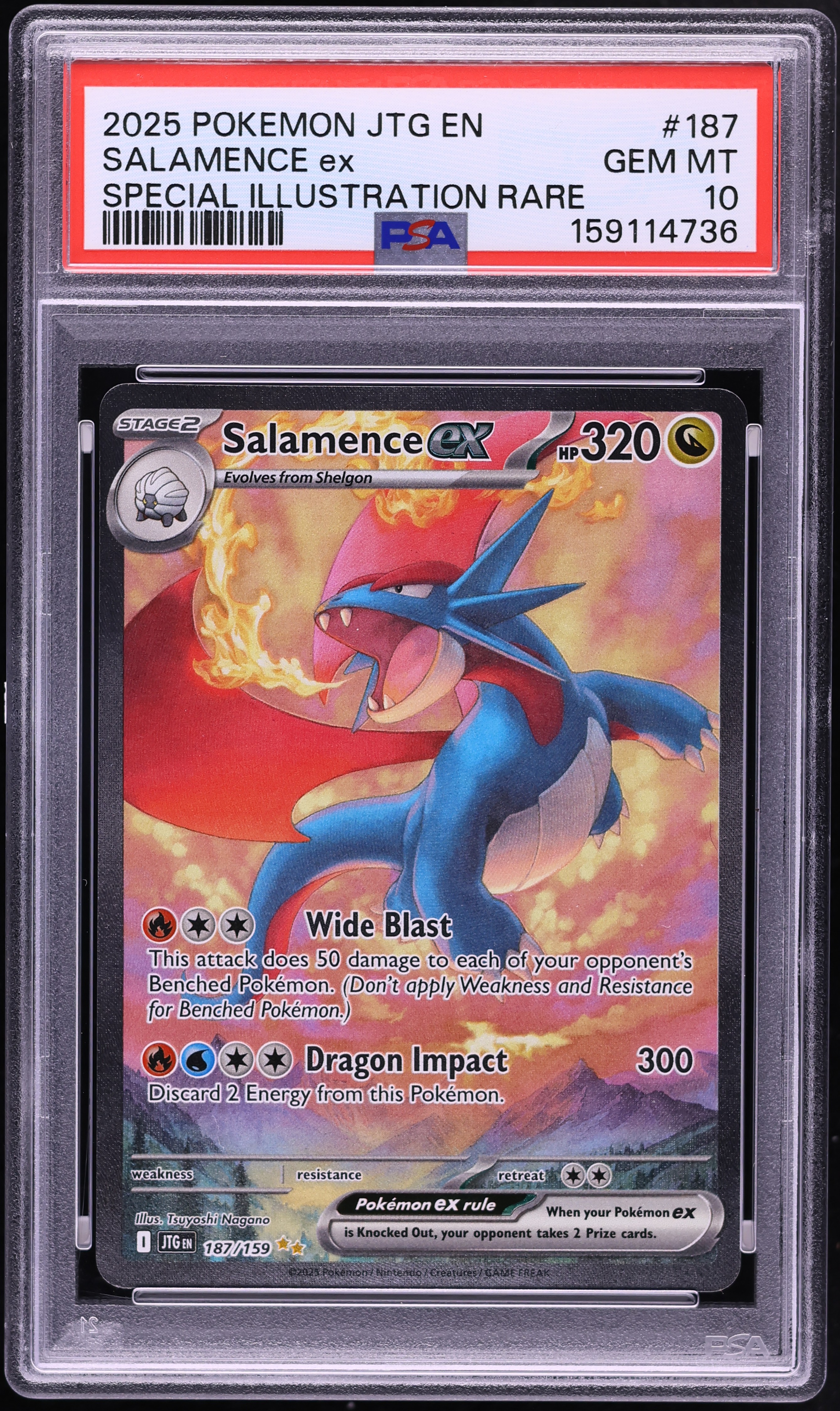 2025 Pokemon Scarlet & Violet Journey Together SIR Salamence Ex #187 PSA 10 GEM MINT