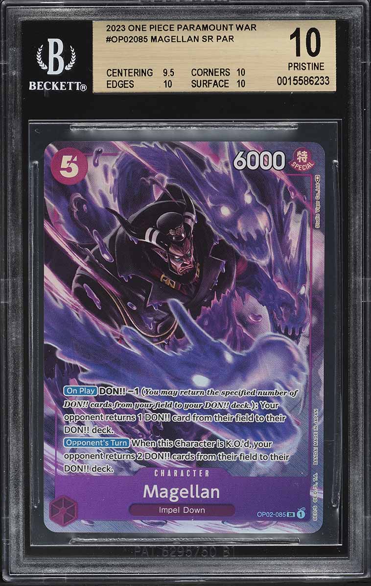 2023 One Piece Paramount War Alt Art Magellan #OP02-085 BGS 10 PRISTINE