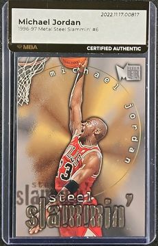 1996 Metal Steel Slammin' Michael Jordan #6 MBA AUTH