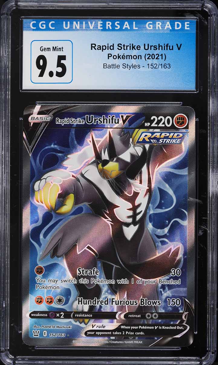 2021 Pokemon SWSH Battle Styles Full Art Rapid Strike Urshifu V #152 CGC 9.5 GEM