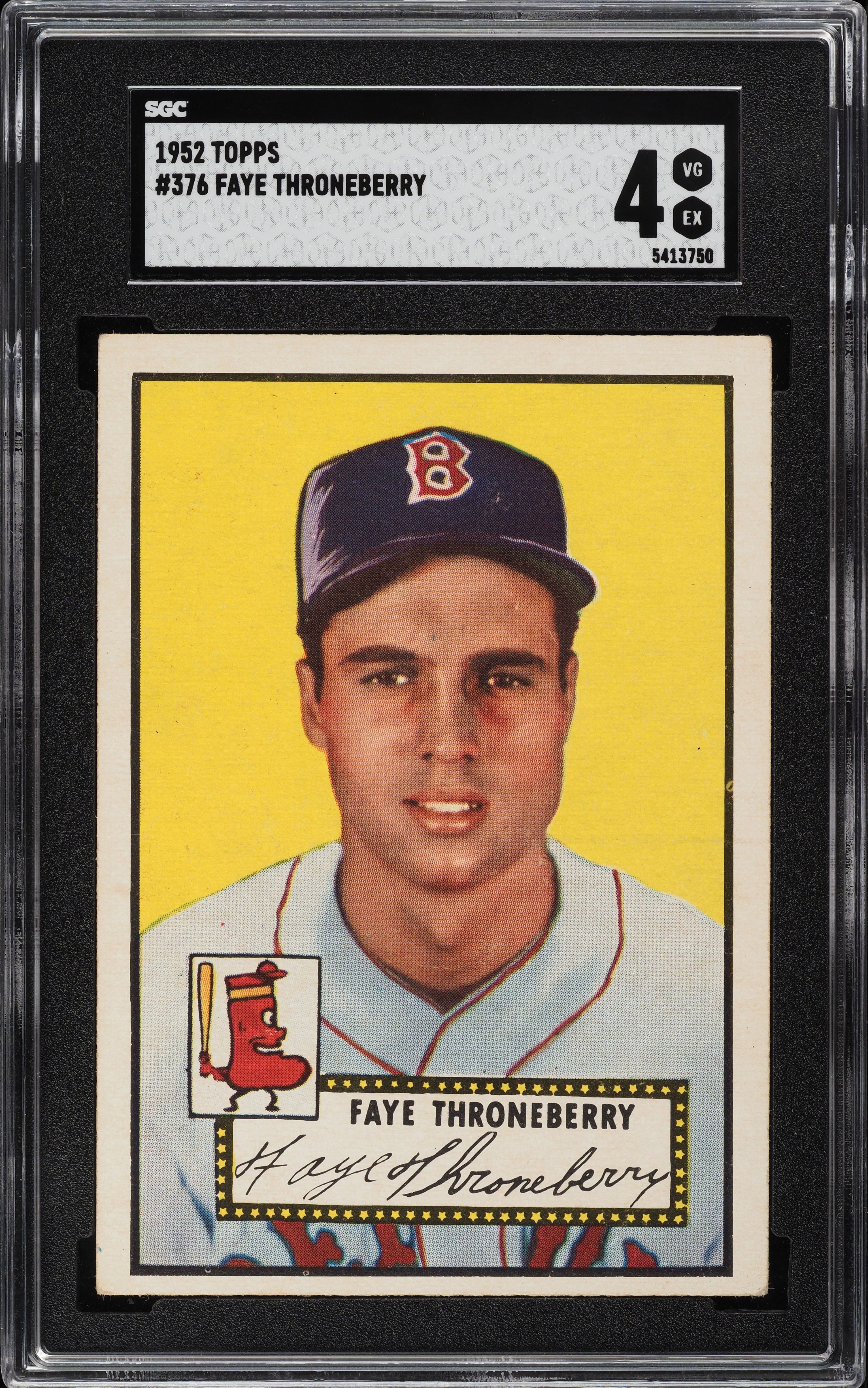 1952 Topps Faye Throneberry #376 SGC 4 VGEX