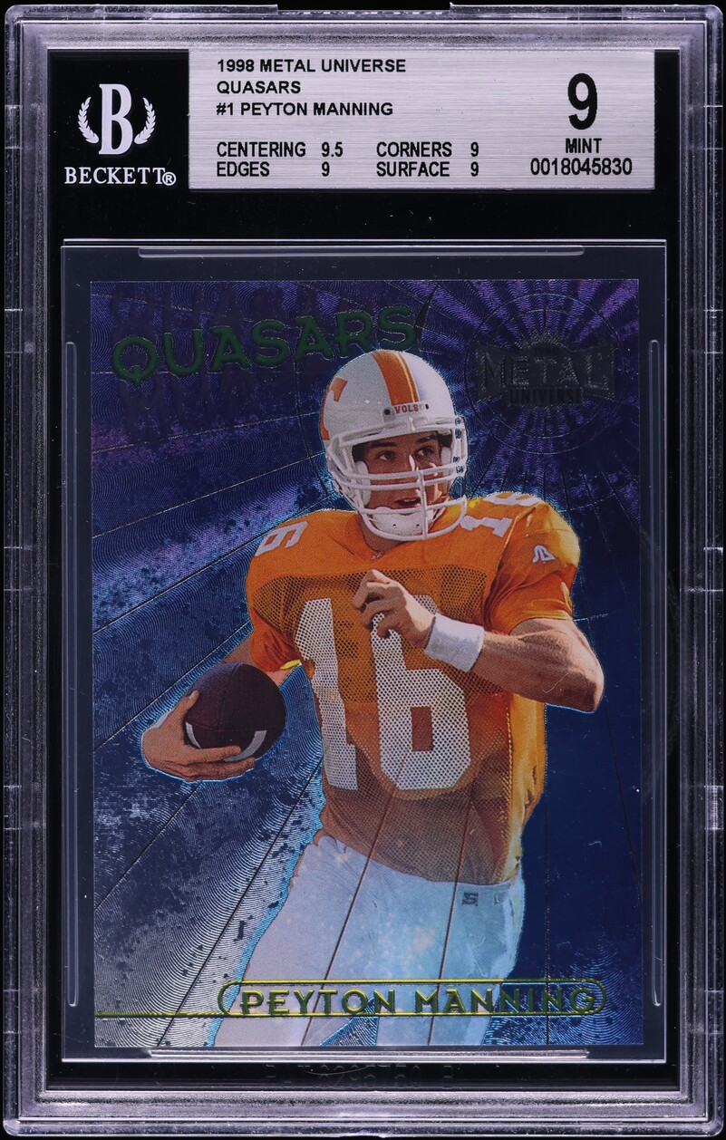1998 Metal Universe Quasars Peyton Manning ROOKIE #1 BGS 9 MINT