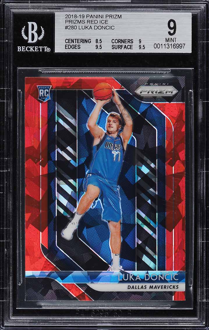2018 Panini Prizm Red Ice Luka Doncic ROOKIE #280 BGS 9 MINT
