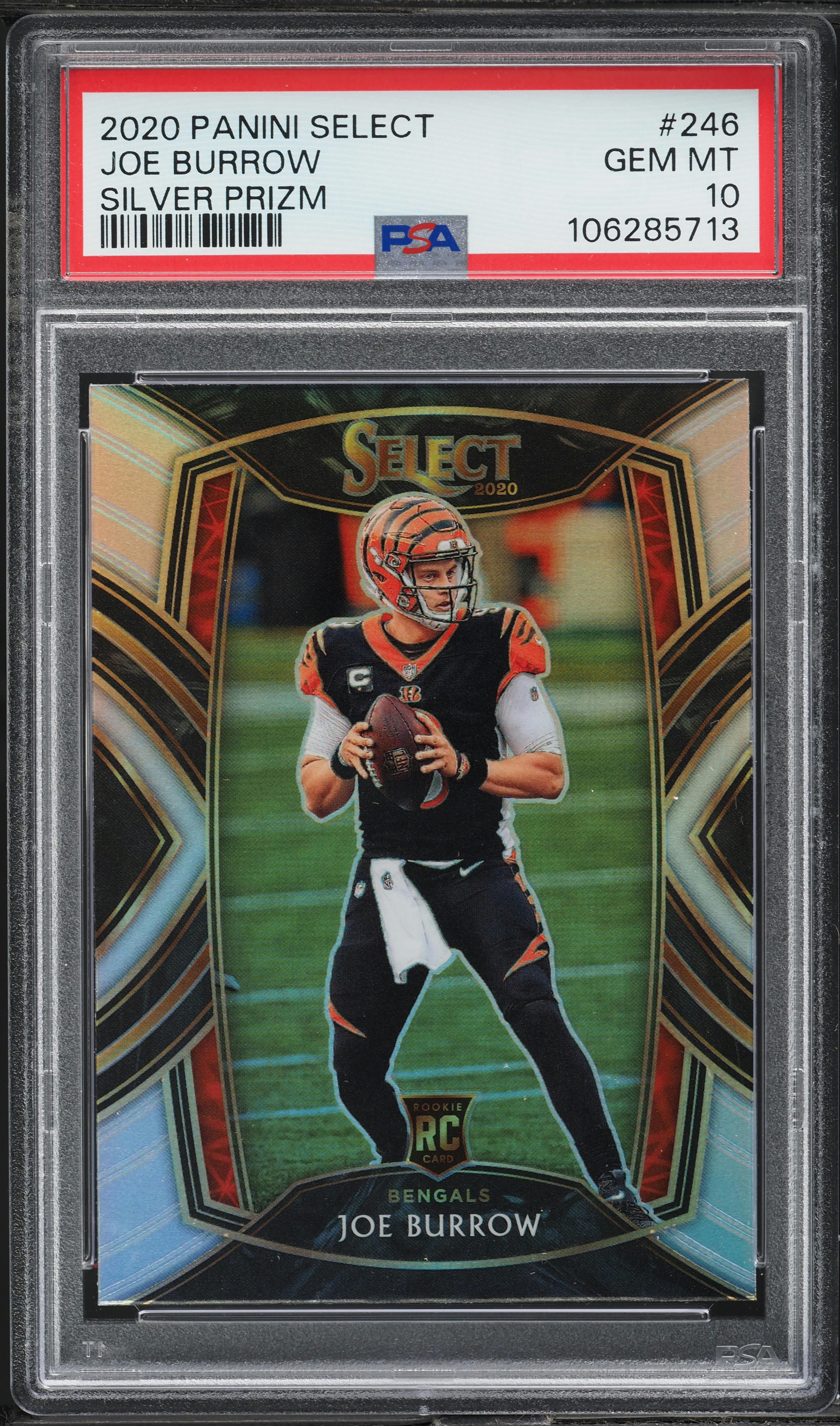 2020 Select Club Level Silver Prizm Joe Burrow ROOKIE #246 PSA 10 GEM MINT