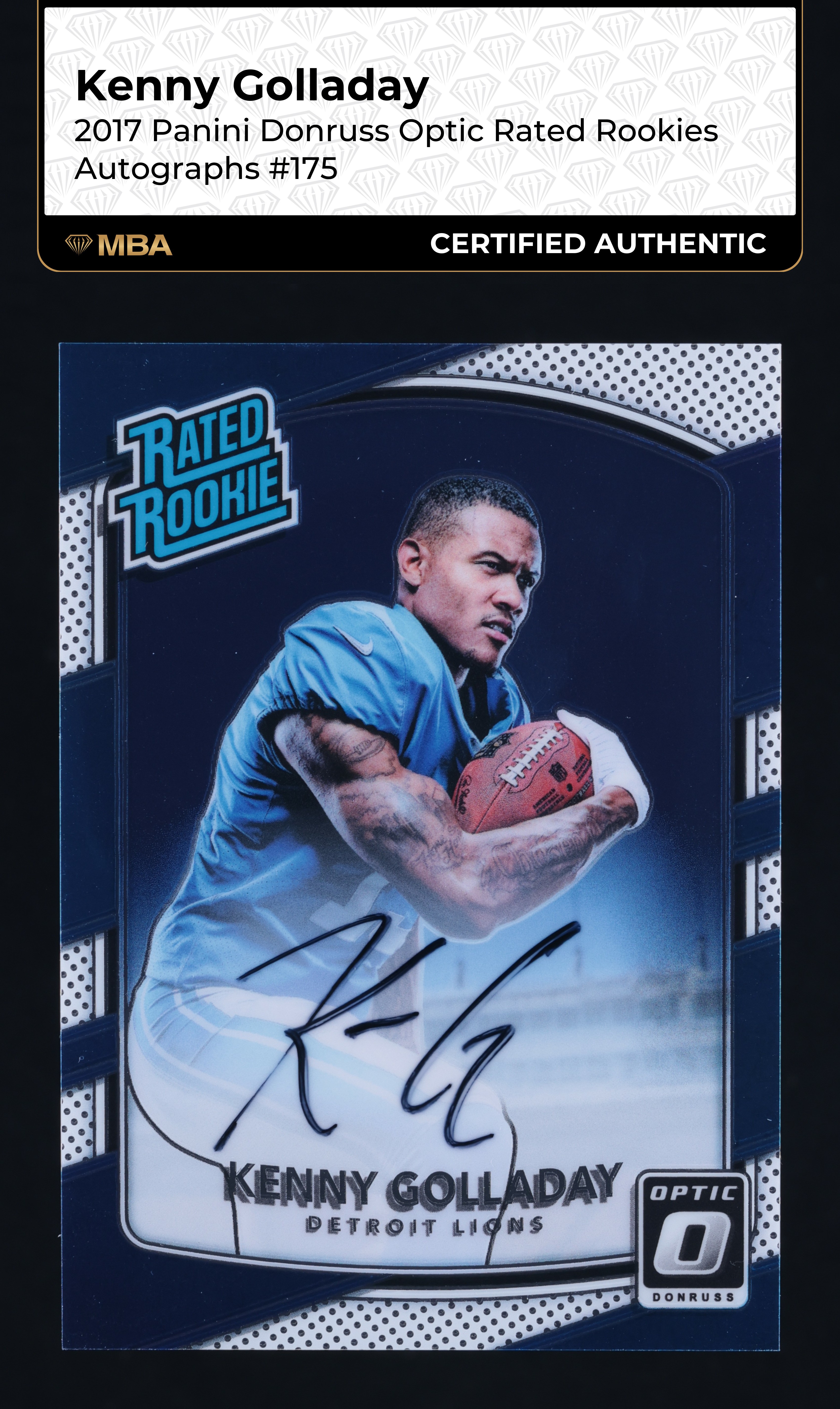 2017 Donruss Optic Kenny Golladay ROOKIE AUTO /150 #175 MBA AUTH