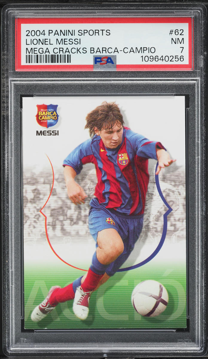 2004 Panini Sports Mega Cracks Barca Campio Lionel Messi ROOKIE #62 PSA 7 NRMT