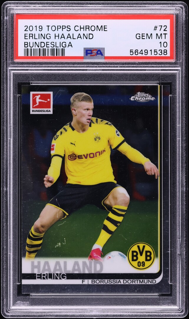 2019 Topps Chrome Bundesliga Erling Haaland ROOKIE #72 PSA 10 GEM MINT