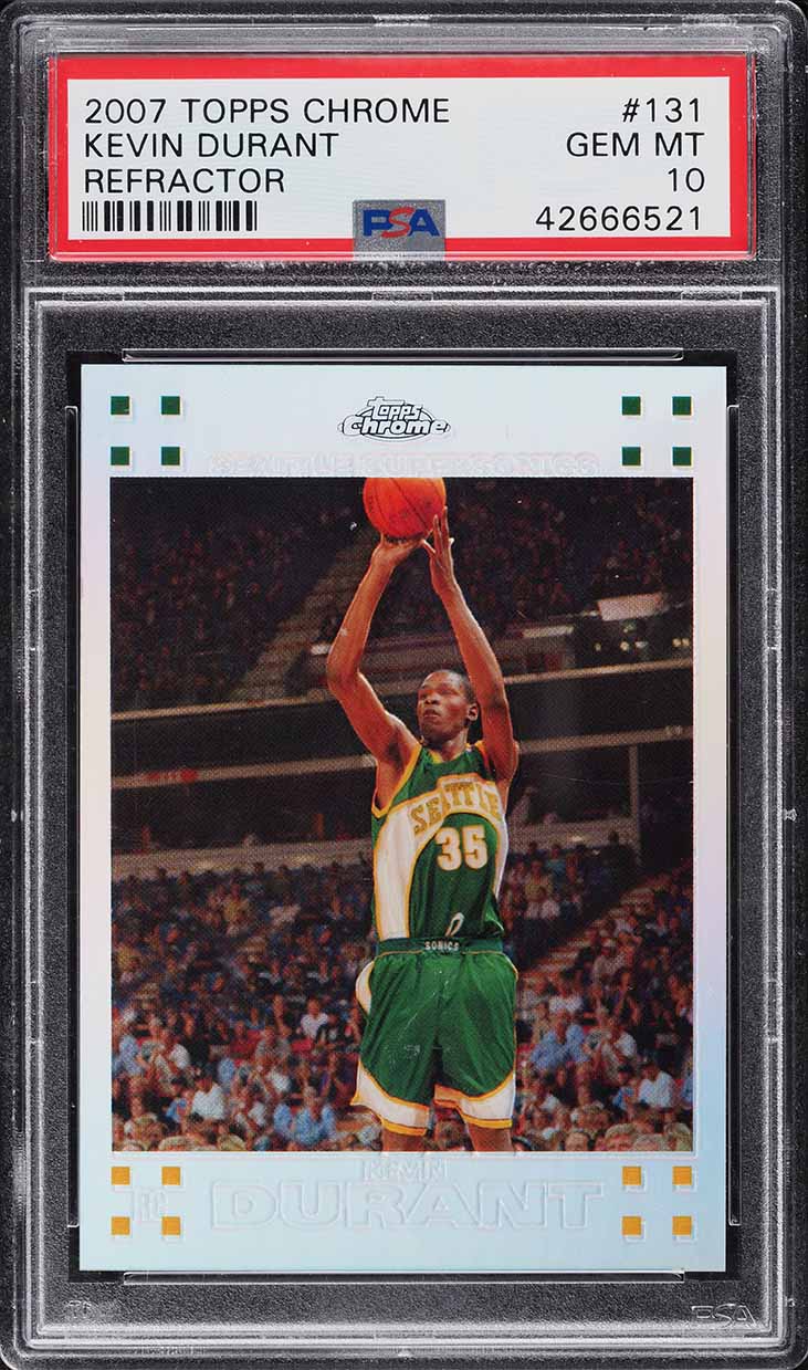 2007 Topps Chrome Refractor Kevin Durant ROOKIE /1499 #131 PSA 10 GEM MINT