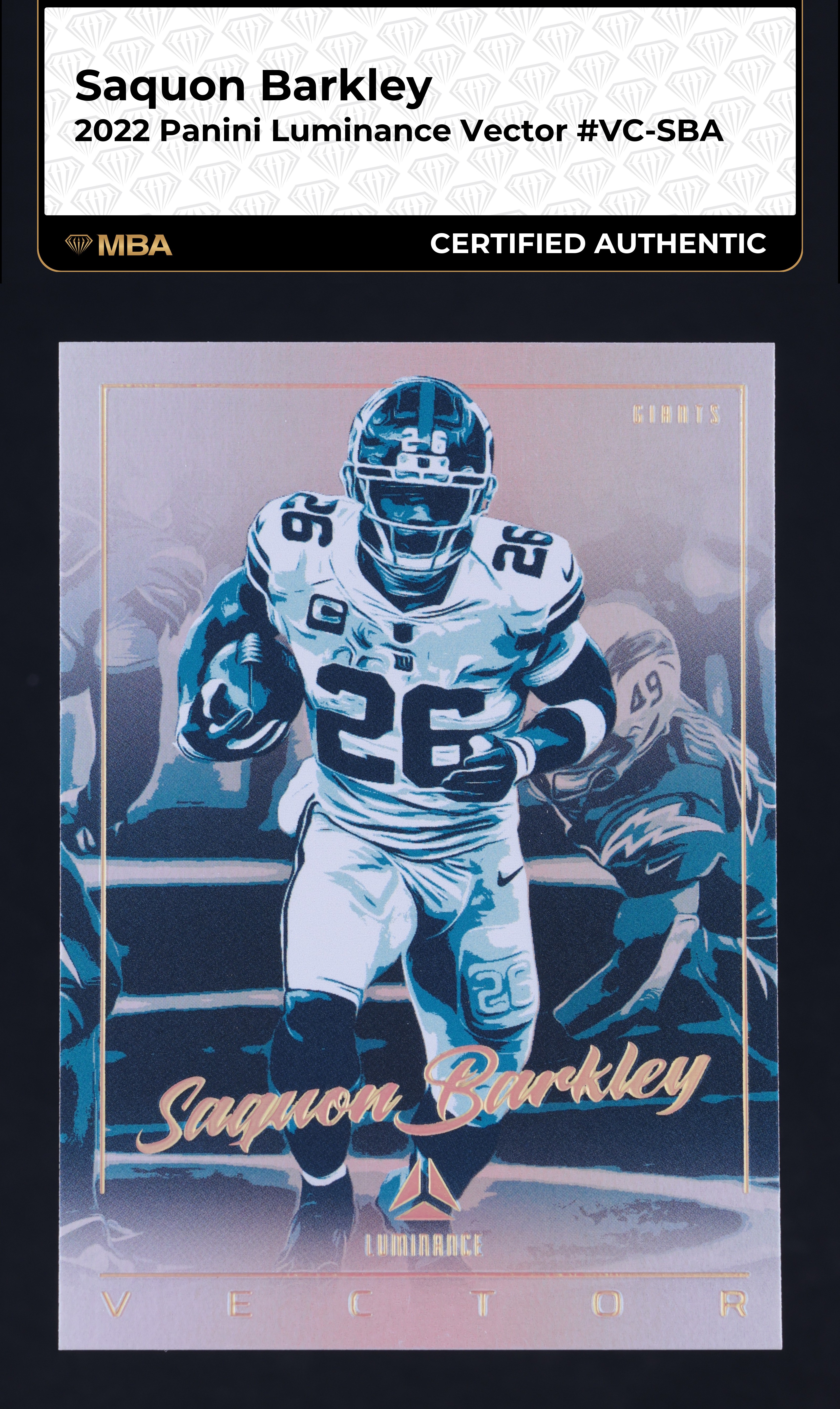 2022 Panini Luminance Vector Saquon Barkley #VC-SBA MBA AUTH