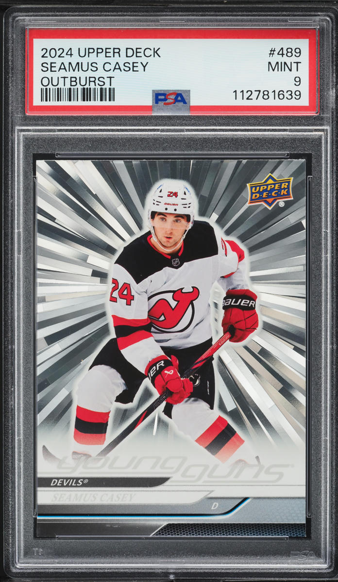 2024 Upper Deck Young Guns Outburst Seamus Casey ROOKIE #489 PSA 9 MINT