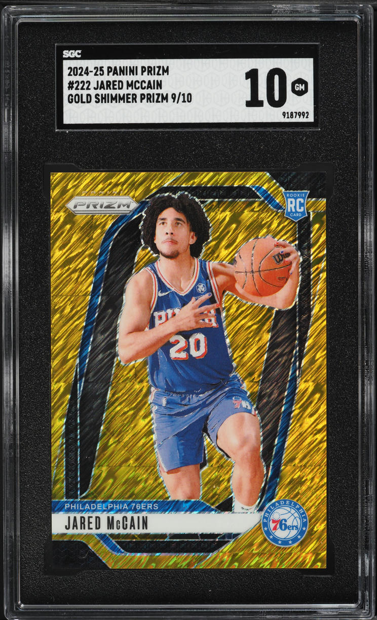 2024 Panini Prizm Gold Shimmer Jared McCain ROOKIE /10 #222 SGC 10 GEM MINT