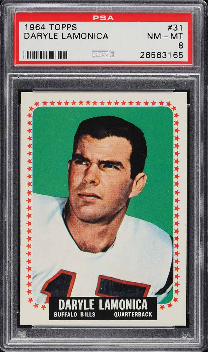 1964 Topps Football Daryle Lamonica ROOKIE #31 PSA 8 NM-MT
