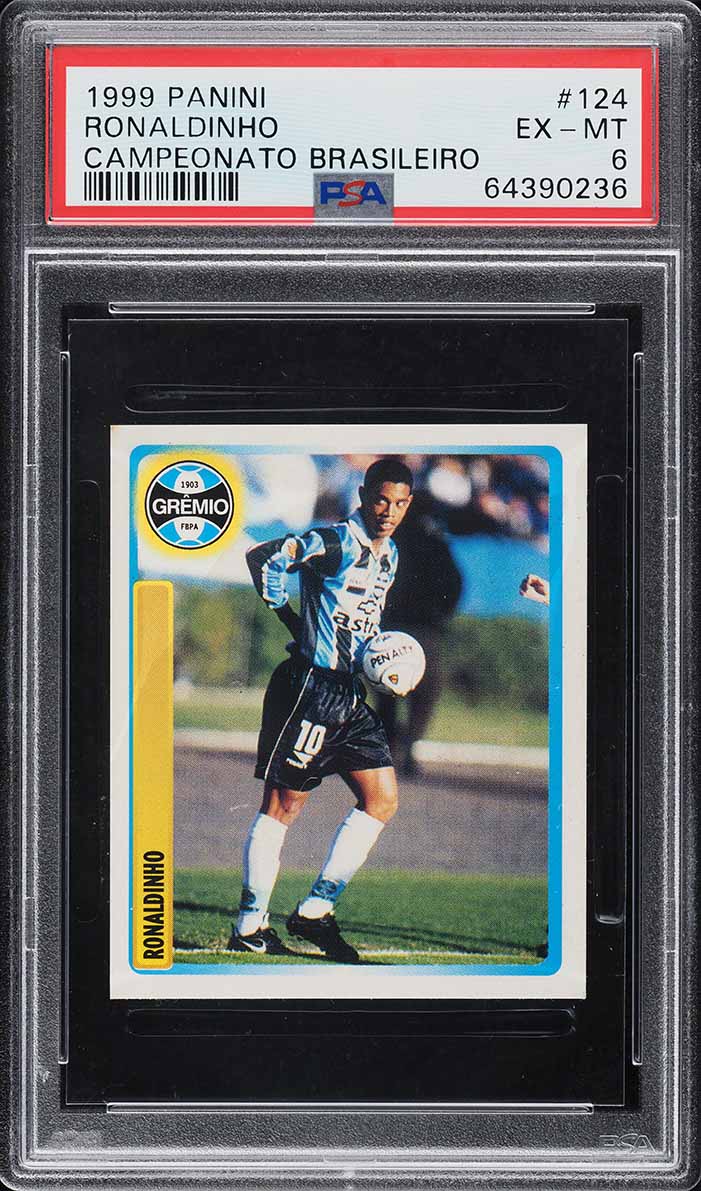 1999 Panini Campeonato Brasileiro Ronaldinho ROOKIE #124 PSA 6 EXMT