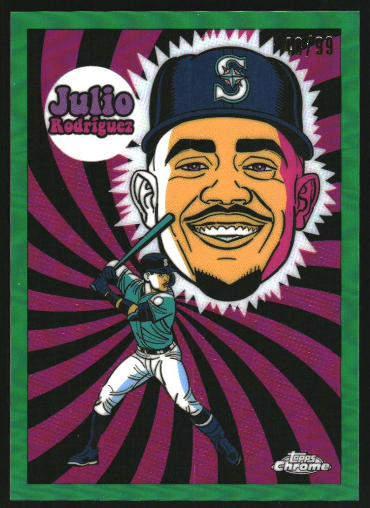 2023 Topps Chrome Ultraviolet All-Stars Green Refractor #UV7 Julio Rodriguez /99