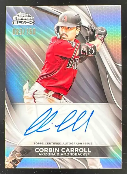 2024 Topps Chrome Black Chrome Black Refractors #CBACCA Corbin Carroll Auto /150
