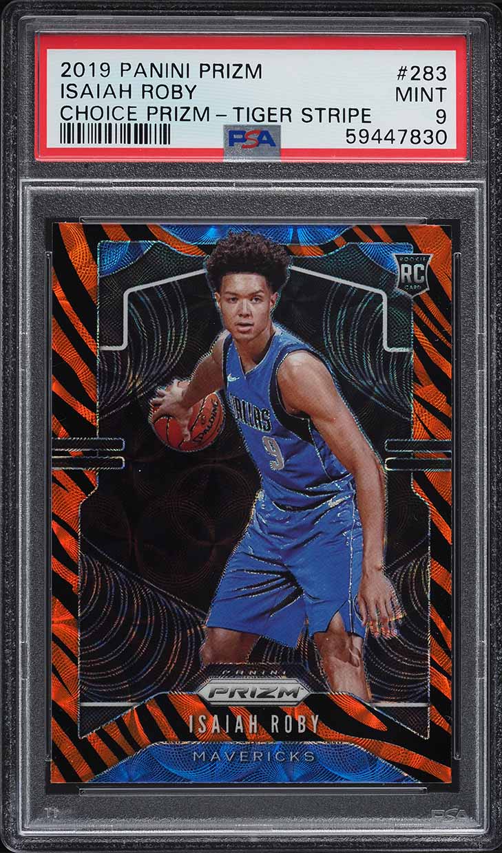 2019 Panini Prizm Choice Tiger Stripe Isaiah Roby ROOKIE #283 PSA 9 MINT